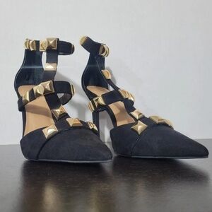 INC International Concepts Black Heels with Gold Studs